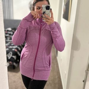 Lululemon In Stride Jacket  Heathered Ultra Violet Running Yoga Coat size 12